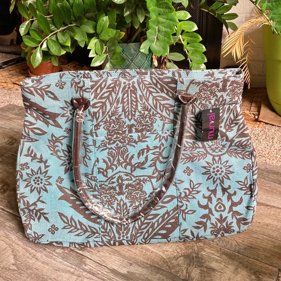 Mural Handbags - Murval Floral Jute Tote Bag